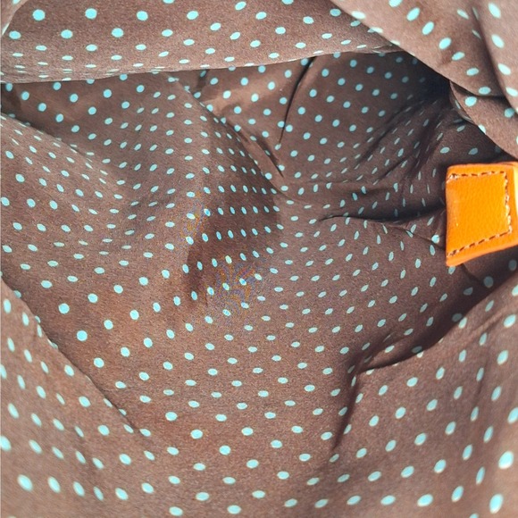 Chala Faux Vegan Leather Fold Over Crossbody Bag Purse Cognac Boho Earthy - Picture 8 of 10